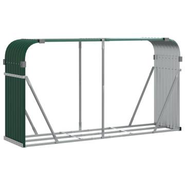 Log Holder Green 234x45x100 cm - Galvanised Steel | HipoMarket