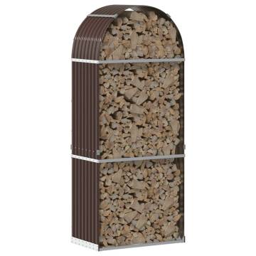 Log Holder Brown 80x45x190 cm - Durable Galvanised Steel