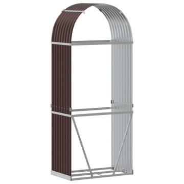 Log Holder Brown 80x45x190 cm - Durable Galvanised Steel