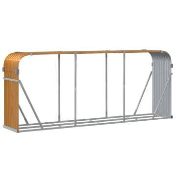 Light Brown Log Holder - Galvanised Steel 234x45x100 cm