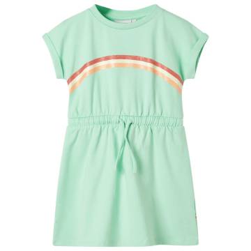 Kids' Dress with Drawstring Bright Green - Age 1.5-2