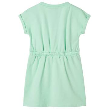 Kids' Dress with Drawstring Bright Green - Age 1.5-2