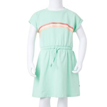 Kids' Dress with Drawstring Bright Green - Age 1.5-2