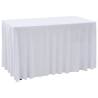 2 pcs Stretch Table Covers with Skirt 243x76x74 cm White Colour white Size 243 x 76 x 74 cm Quantity in Package 2 