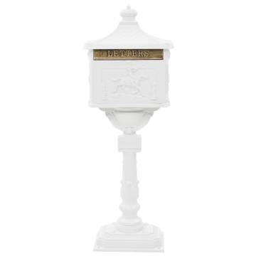 Vintage Aluminium Pedestal Letterbox - Rustproof White