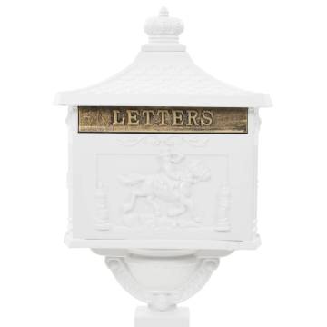 Vintage Aluminium Pedestal Letterbox - Rustproof White