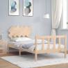 Bed Frame with Headboard 100x200 cm Solid Wood Colour natural Size 100 x 200 cm 