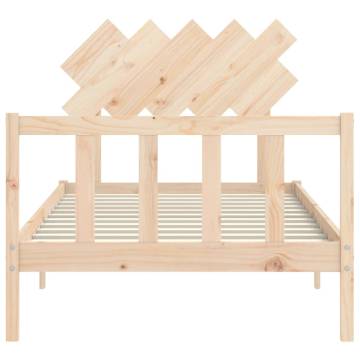 Solid Wood Bed Frame with Headboard - 100x200 cm | HipoMarket