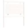 White Small Single Bed Frame with Headboard - Solid Wood