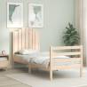 Bed Frame with Headboard Small Single Solid Wood Colour natural Size 75 x 190 cm 