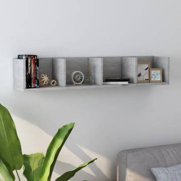 CD Wall Shelf Concrete Grey - Stylish Storage Solution | Hipomarket