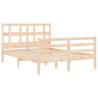 Bed Frame with Headboard - Double Solid Wood | Hipomarket