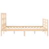 Bed Frame with Headboard - Double Solid Wood | Hipomarket