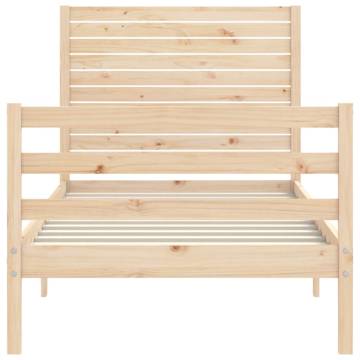 Solid Wood Bed Frame with Headboard 100x200 cm - HipoMarket