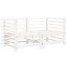 6 Piece Garden Lounge Set - White Solid Pine Wood | HipoMarket