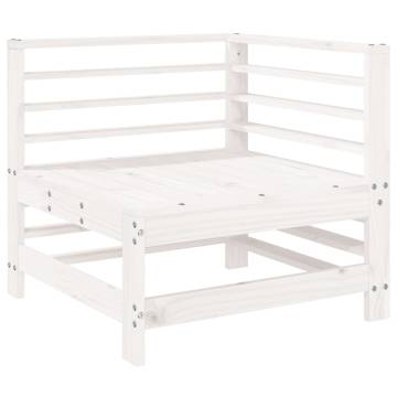 6 Piece Garden Lounge Set - White Solid Pine Wood | HipoMarket