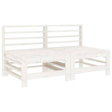 6 Piece Garden Lounge Set - White Solid Pine Wood | HipoMarket