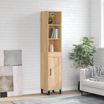 Stylish Highboard Sonoma Oak - 34.5x34x180 cm | HipoMarket