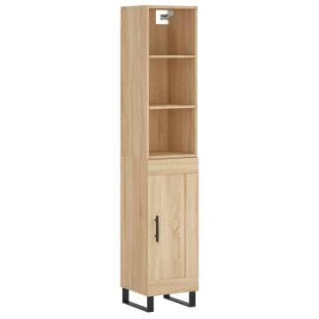 Stylish Highboard Sonoma Oak - 34.5x34x180 cm | HipoMarket