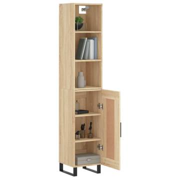 Stylish Highboard Sonoma Oak - 34.5x34x180 cm | HipoMarket