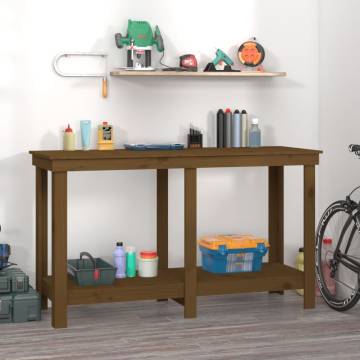 Work Bench Honey Brown 140x50x80 cm - Solid Wood Pine