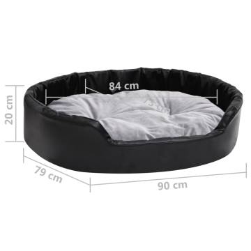 Comfortable Black & Grey Dog Bed - 90x79x20 cm Plush Design