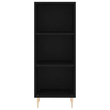 Elegant Highboard Black 34.5x34x180 cm | Durable Engineered Wood