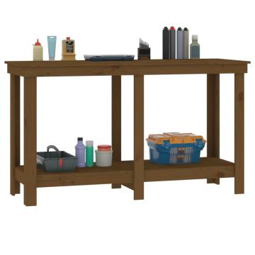 Work Bench Honey Brown 140x50x80 cm - Solid Wood Pine