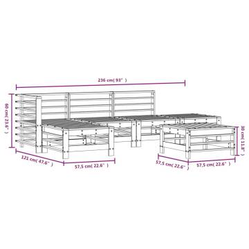 6 Piece Garden Lounge Set - Impregnated Wood Pine | Hipomarket