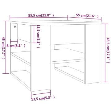 Coffee Table Grey Sonoma - 55.5x55x45 cm Engineered Wood