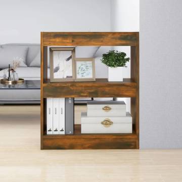 Book Cabinet/Room Divider in Smoked Oak | 60x30x72 cm