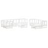 10 Piece Garden Lounge Set - White Solid Wood Pine