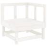 10 Piece Garden Lounge Set - White Solid Wood Pine