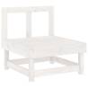 10 Piece Garden Lounge Set - White Solid Wood Pine