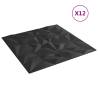 Wall Panels 12 pcs Black 50x50 cm XPS 3 m² Amethyst - Hipomarket