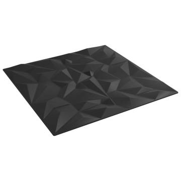 Wall Panels 12 pcs Black 50x50 cm XPS 3 m² Amethyst - Hipomarket