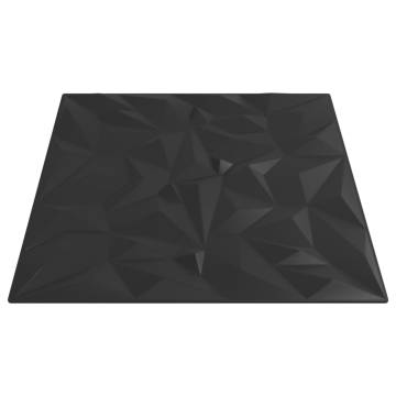 Wall Panels 12 pcs Black 50x50 cm XPS 3 m² Amethyst - Hipomarket