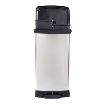 Curver Duo Pedal Bin Deco 23L+23L Silver - Stylish & Functional