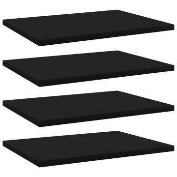 Bookshelf Boards 4 pcs Black 40x30x1.5 cm | HipoMarket