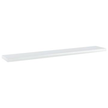 High Gloss White Bookshelf Boards - 4 Pcs, 60x10x1.5 cm