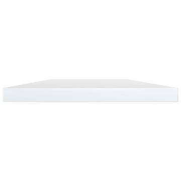 High Gloss White Bookshelf Boards - 4 Pcs, 60x10x1.5 cm