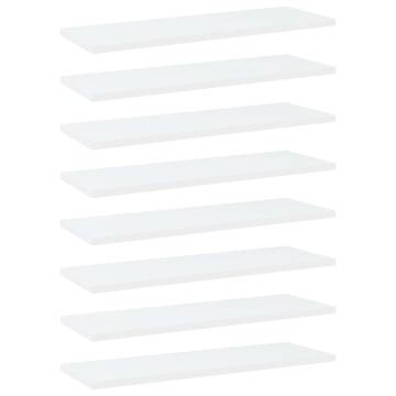 Bookshelf Boards 8 pcs White 60x20x1.5 cm - HipoMarket