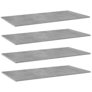 Bookshelf Boards 4 pcs Concrete Grey - 80x30x1.5 cm | HipoMarket