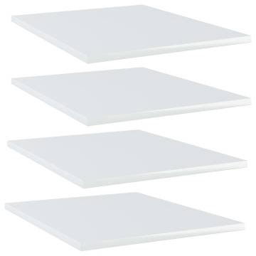 High Gloss White Bookshelf Boards - 4pcs | HipoMarket