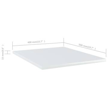 High Gloss White Bookshelf Boards - 4pcs | HipoMarket