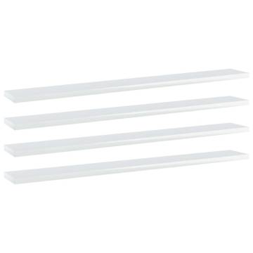 High Gloss White Bookshelf Boards - 4 pcs | Hipo Market