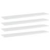 Bookshelf Boards 4 pcs High Gloss White 100x20x1.5 cm Engineered Wood Colour high gloss white Size 100 x 20 x 1.5 cm Quantity in Package 4 