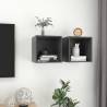 Stylish Grey Wall Cabinets - 2 pcs 37x37x37 cm | HipoMarket