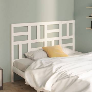 Stylish White Bed Headboard - Solid Pine Wood 141x4x104 cm