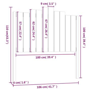 Stylish Solid Wood Pine Bed Headboard | 106x4x110 cm